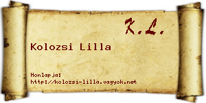 Kolozsi Lilla névjegykártya